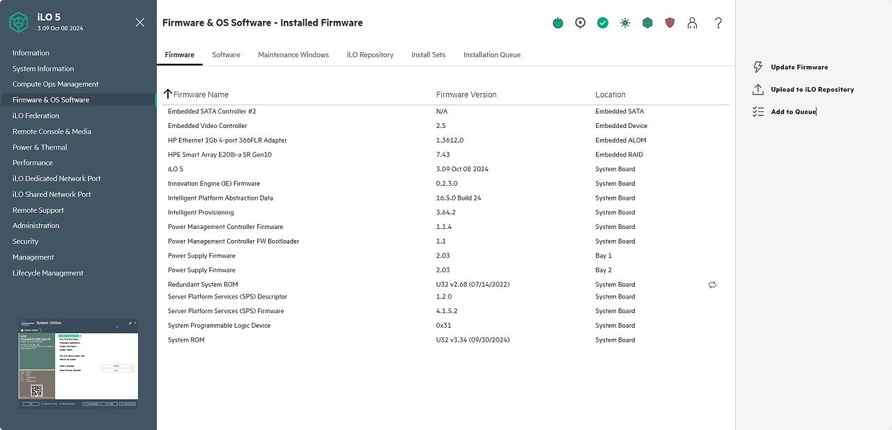 DL360 Gen10–펌웨어 업데이트(ILO) dl360-gen10-–-ilo-펌웨어-업데이트
