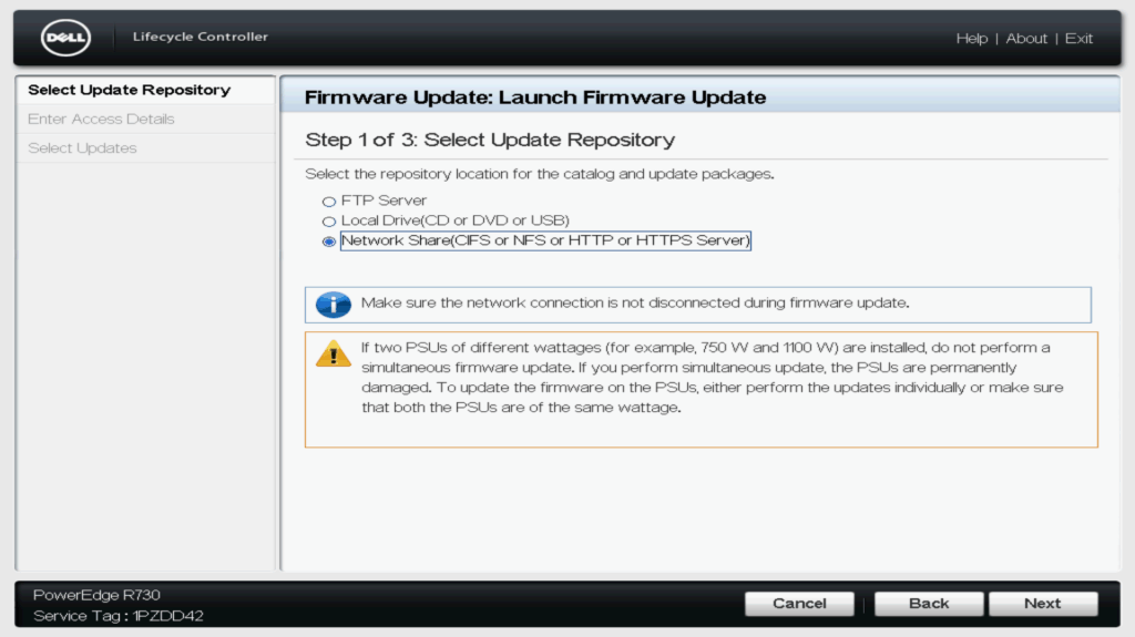Dell_Frimware Update(Network Share) image