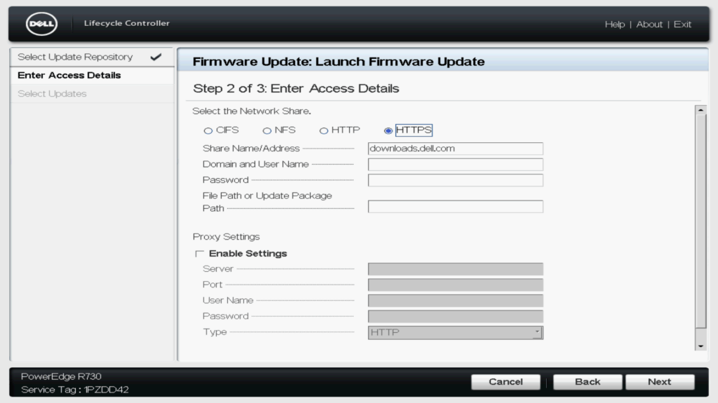 Dell_Frimware Update(Network Share) image