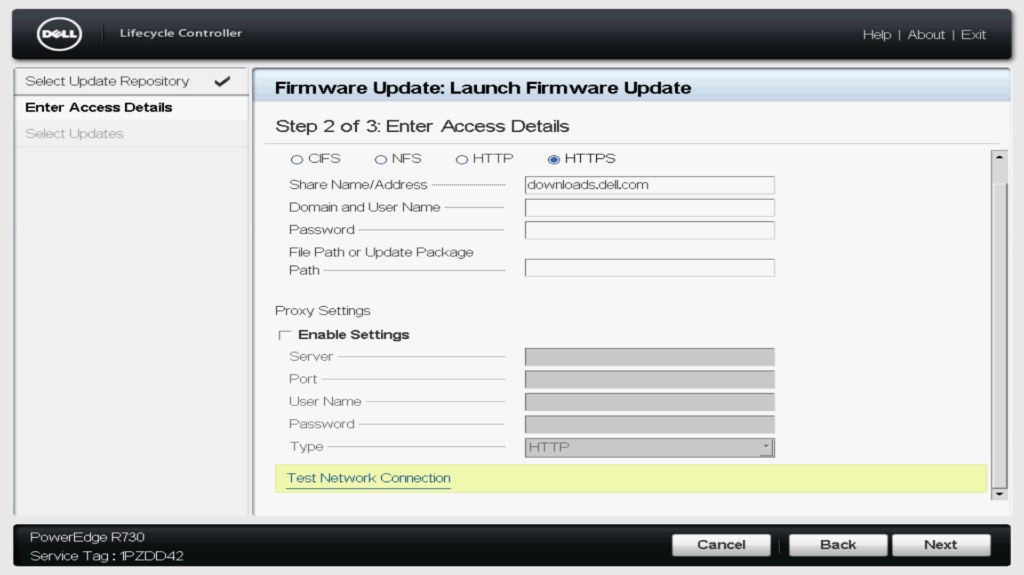 Dell_Frimware Update(Network Share) image